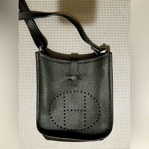 Black leather crossbody bag/purse